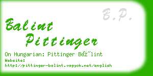 balint pittinger business card